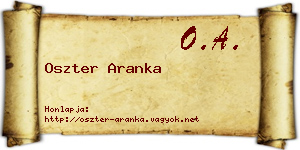 Oszter Aranka névjegykártya